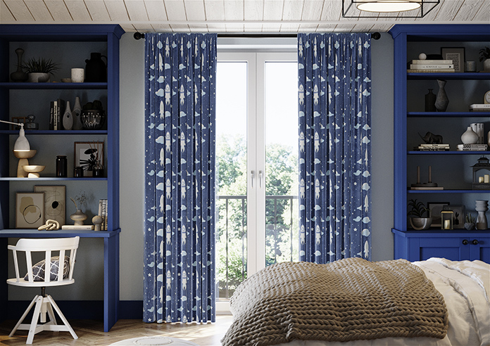 Blast Off, Celestial Blue - Made to Measure Curtains - Image 3